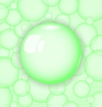 Illustration transparency ball with soap bubble - vector