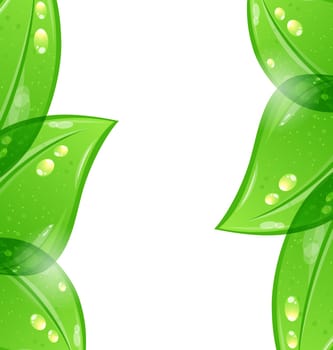 Illustration abstract eco green background - vector