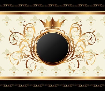 Illustration gold invitation frame or packing for elegant design - vector