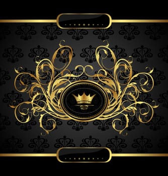 Illustration gold vintage for design packing - vector