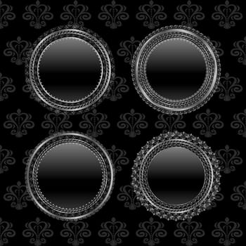 Illustration set aluminum medallion, design elements - vector