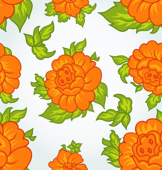 Illustration cute flower seamless background - vector