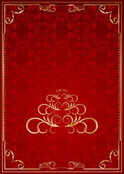 Christmas ornate frame with abstract pine. Vector