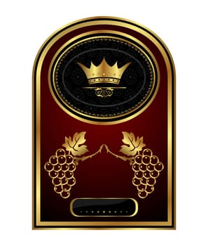 Illustration golden frame label for packing wine- vector