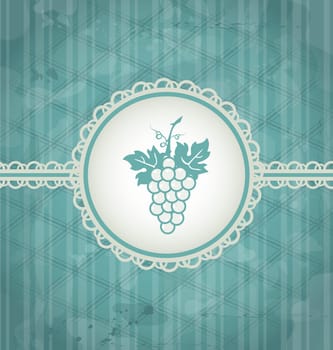 Illustration vintage background with grapevine label, grunge texture - vector