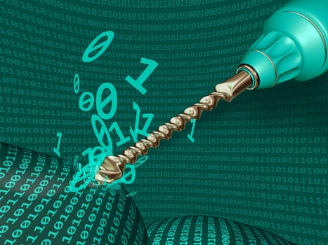 Illustration depicting data mining of computer information