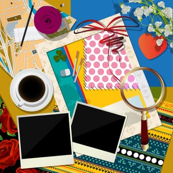 Abstract art illustration, scrapbook background
