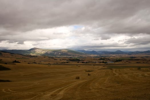 View of the Spanish countryside in the summer