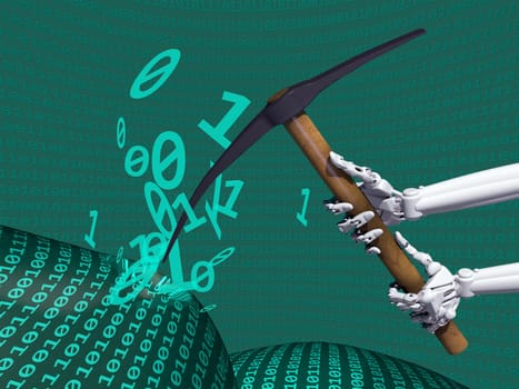 Illustration depicting data mining of computer information