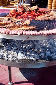 Photo of Meat, Würstel and sausage on grill
