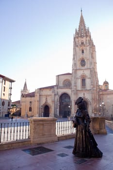 La Regenta, bronze statue in the city of Oviedo - Asturias, Spain