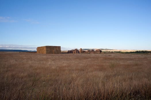 View of Bales of hay, spanish countryside