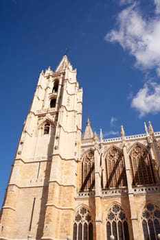View of the Leons's cathedral, Spain
