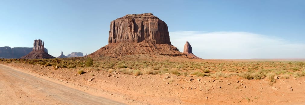 overview in Monument Valley in Utah in the United States of America