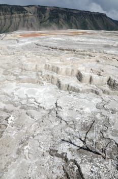 Mammoth Hot Springs in Yellowstone National Park in Wyoming in the United States of America