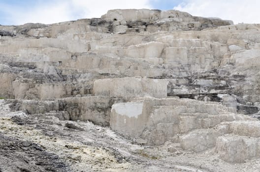 Mammoth Hot Springs in Yellowstone National Park in Wyoming in the United States of America