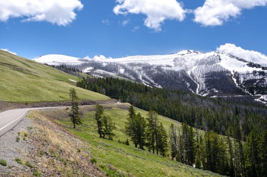 mountains in Yellowstone National Park in Wyoming in the United States of America