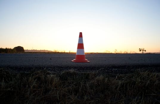 Photo of an Orange road cone