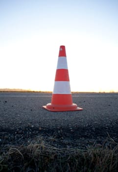 Photo of an Orange road cone