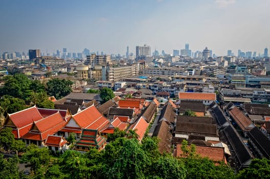 Aerial view of Bangkok from Golden mount, Thailand