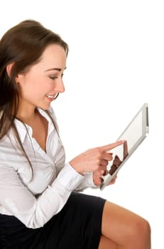 Businesswoman using tablet pc