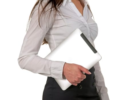 Businesswoman using tablet pc