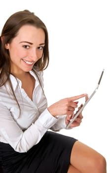 Businesswoman using tablet pc