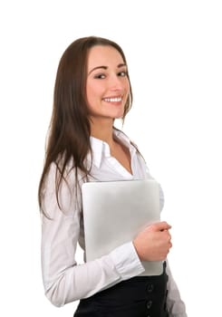 Businesswoman using tablet pc