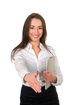 Handshake of a businesswoman