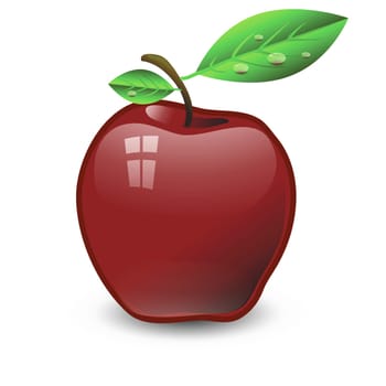 colorful illustration with  red apple for your design