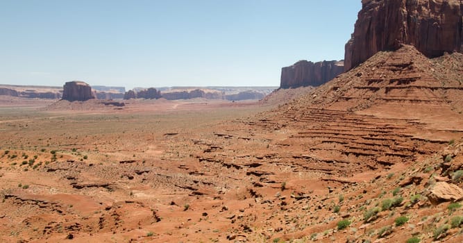 overview in Monument Valley in Utah in the United States of America