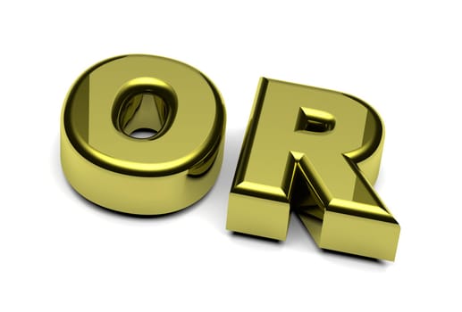 3D golden gold french  text with shadow on white background illustration