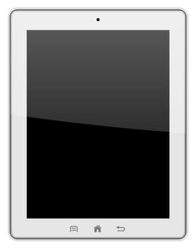 White tablet pc isolated on white background illustration