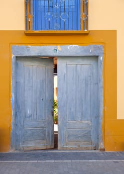 Rustic door in a little village in Spain