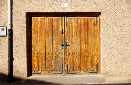 Rustic door in a little village in Spain