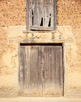 Rustic door in a little village in Spain