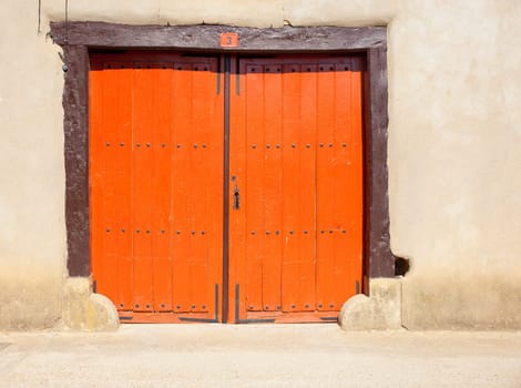 Rustic door in a little village in Spain