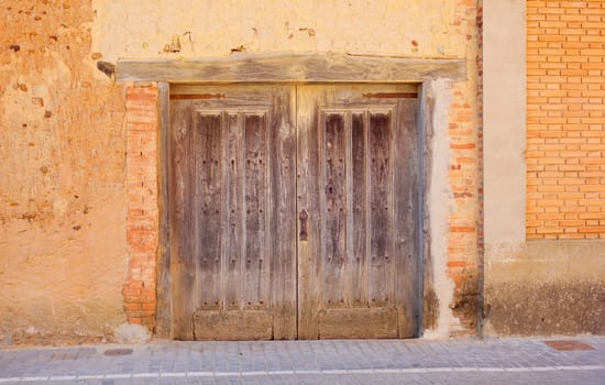 Rustic door in a little village in Spain