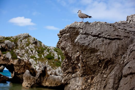 Beach of Cuevas del Mar, Nueva de Llanes - Asturias in Spain