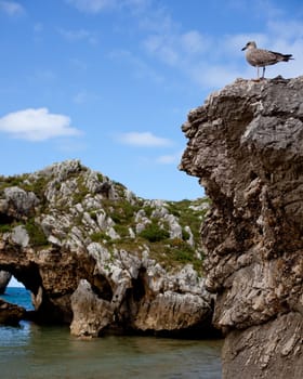 Beach of Cuevas del Mar, Nueva de Llanes - Asturias in Spain