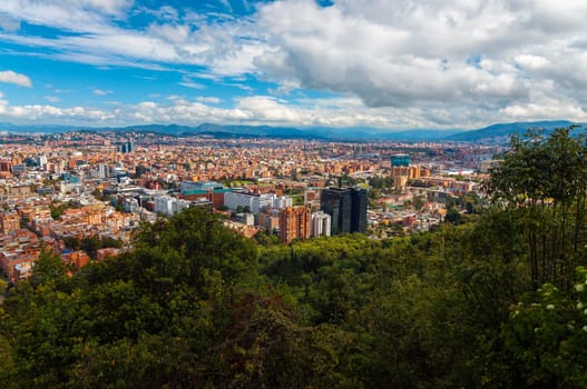 View of Bogota, Colombia sprawling out to the north