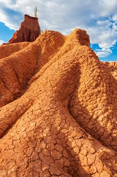 Towering Rock Formation in Tatacoa Desert in Huila, Colombia