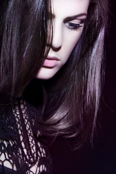Beautiful young woman with long,shiny hair