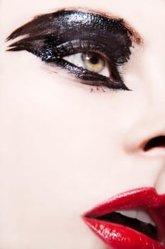 Face of a beautiful,young woman with perfect,modern make-up