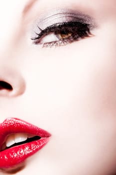 Face of a beautiful,young woman with perfect,modern make-up