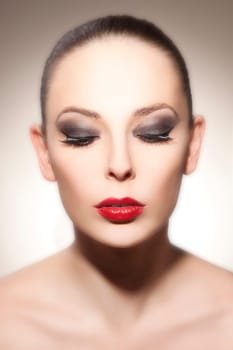 Beautiful young woman with perfect makeup