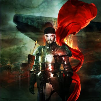 Knight in medieval armor