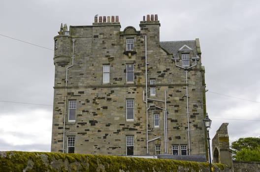 Scottish house with outdoor sewage pipes