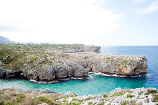 Beach of Cuevas del Mar, Nueva de Llanes - Asturias in Spain