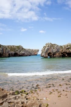 Beach of Cuevas del Mar, Nueva de Llanes - Asturias in Spain